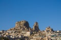 Cappadokia rock towers and cave houses Royalty Free Stock Photo